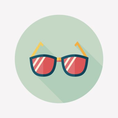 uzun gölge güneş gözlüğü düz simgesi