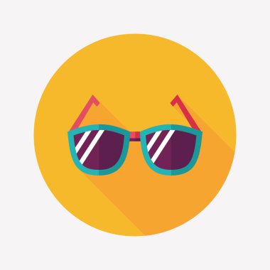 uzun gölge güneş gözlüğü düz simgesi