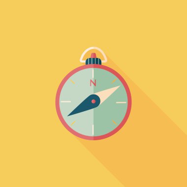 uzun gölge ile düz pusula simgesini