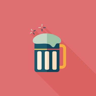 uzun gölge ile bira düz simgesi