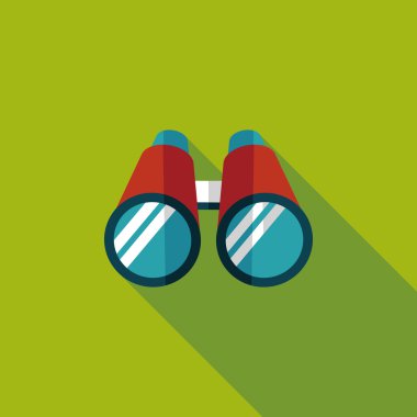 uzun gölge ile dürbün düz simgesi