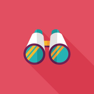 uzun gölge ile dürbün düz simgesi