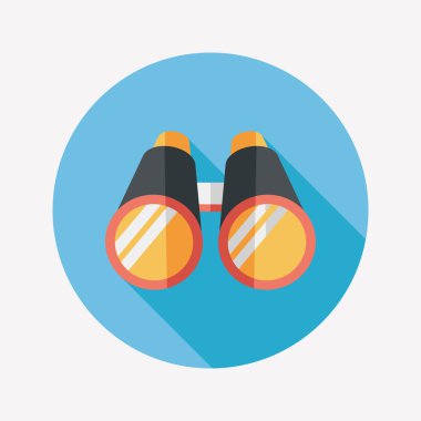 uzun gölge ile dürbün düz simgesi