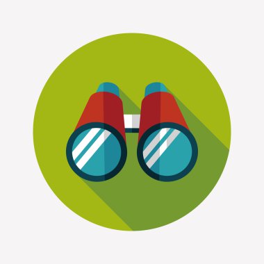 uzun gölge ile dürbün düz simgesi