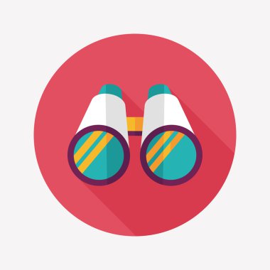 uzun gölge ile dürbün düz simgesi