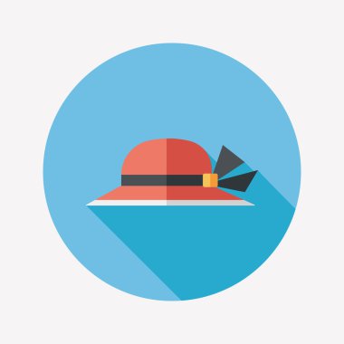 kadın şapka uzun gölge düz simgesiyle