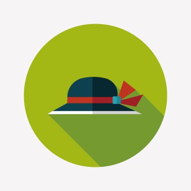 kadın şapka uzun gölge düz simgesiyle