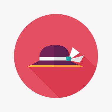 kadın şapka uzun gölge düz simgesiyle