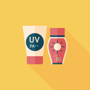 uzun gölge güneş koruyucu düz simgesi