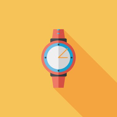 kol saati uzun gölge düz simgesi