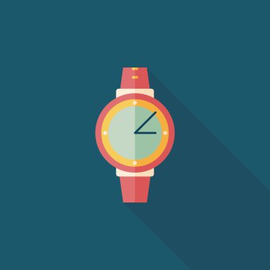 kol saati uzun gölge düz simgesi