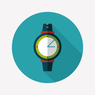 kol saati uzun gölge düz simgesi