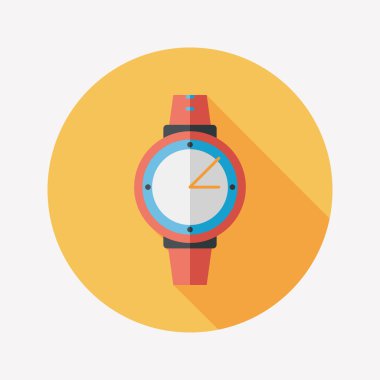 kol saati uzun gölge düz simgesi