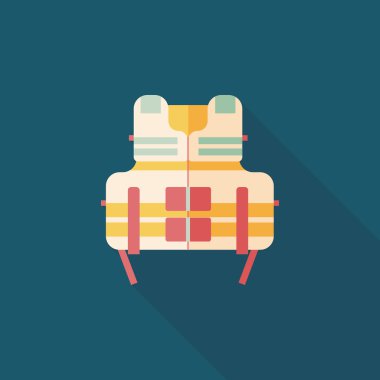 Hayat uzun gölge ile yelek düz simgesi