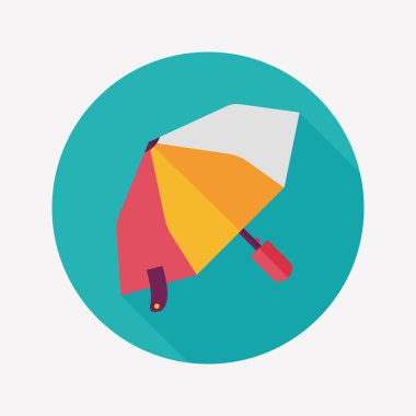 şemsiye uzun gölge düz simgesi