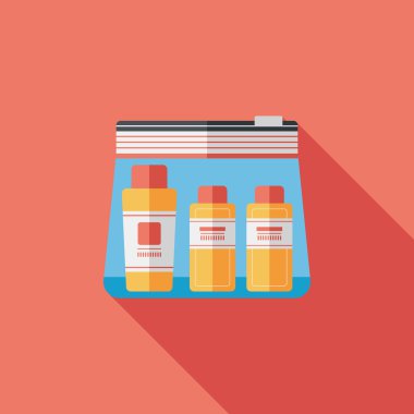 uzun gölge ile kozmetik kapları düz simgesi