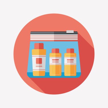 uzun gölge ile kozmetik kapları düz simgesi