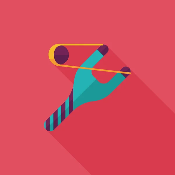 Slingshot icono plano con sombra larga, eps10 — Vector de stock