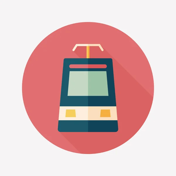 Tren de velocidad icono plano con sombra larga — Vector de stock