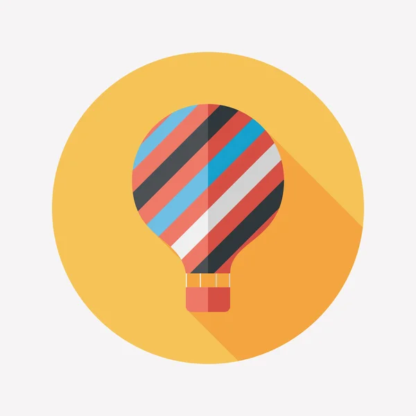 Gorącym powietrzem balon płaskie ikona z długi cień — Wektor stockowy