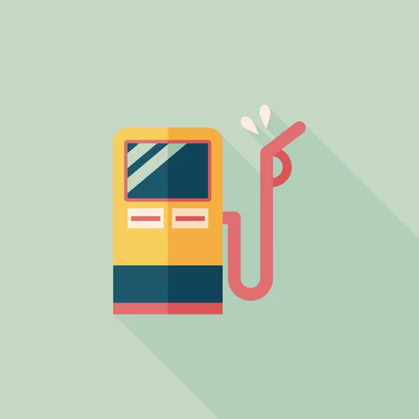 Combustible icono plano con sombra larga — Vector de stock