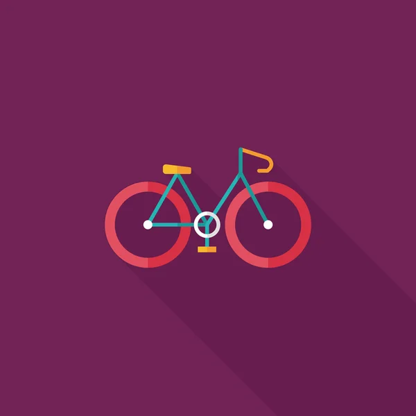 Icono plano de bicicleta con sombra larga — Vector de stock