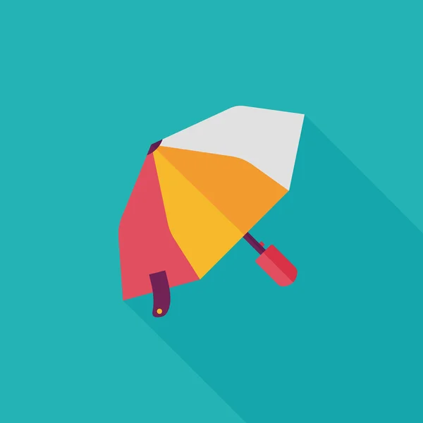 Ikona płaski parasol z długi cień — Wektor stockowy