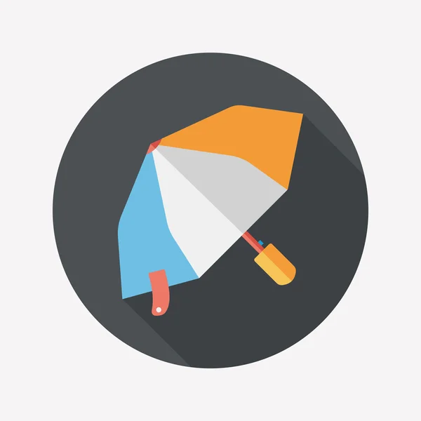 Paraguas icono plano con sombra larga — Archivo Imágenes Vectoriales