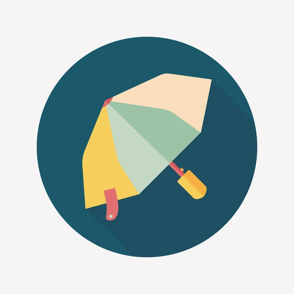 Paraply flat ikonen med långa skugga — Stock vektor