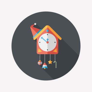 guguklu saat düz simgesi ile uzun gölge, eps10