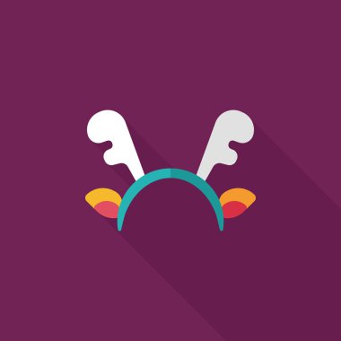 Ren geyiği kafa bandı uzun gölge, eps10 düz simgesiyle