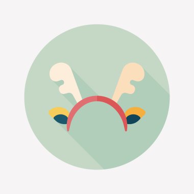 Ren geyiği kafa bandı uzun gölge, eps10 düz simgesiyle