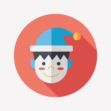 Uzun gölgeli Noel çocuğu düz ikonu, eps10