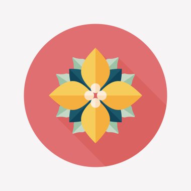 Atatürk çiçeği uzun gölge, eps10 düz simgesi