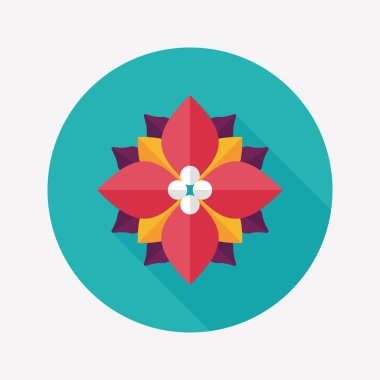 Atatürk çiçeği uzun gölge, eps10 düz simgesi