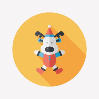 Ren geyiği ile uzun gölge, eps10 düz simgesi