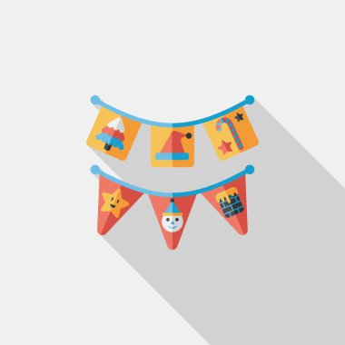 Uzun Gölge, eps10 ile Noel bayrakları düz simgesi