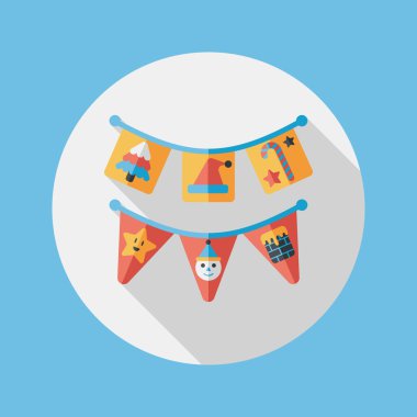 Uzun Gölge, eps10 ile Noel bayrakları düz simgesi