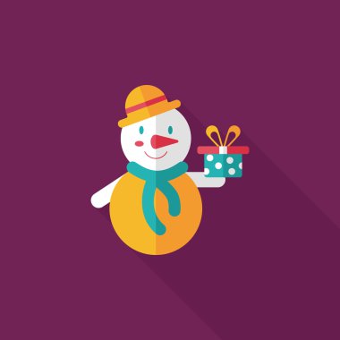 kardan adam düz simgesi ile uzun gölge, eps10