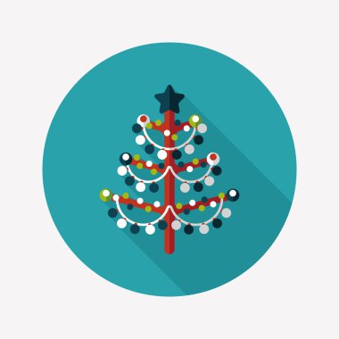 Uzun Gölge, eps10 ile Noel ağacı düz simgesi