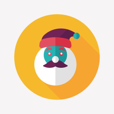 Noel Baba düz simgesi ile uzun gölge eps10