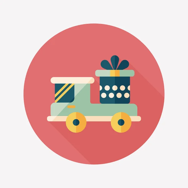 Shopping cart flat ikonen med långa skugga — Stock vektor