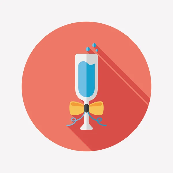 Champaign platte pictogram met lange schaduw, eps10 — Stockvector