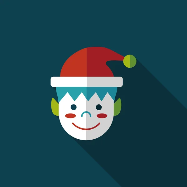 Icône plate garçon de Noël avec ombre longue, eps10 — Image vectorielle