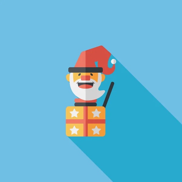 Icône plate du Père Noël avec ombre longue, eps10 — Image vectorielle