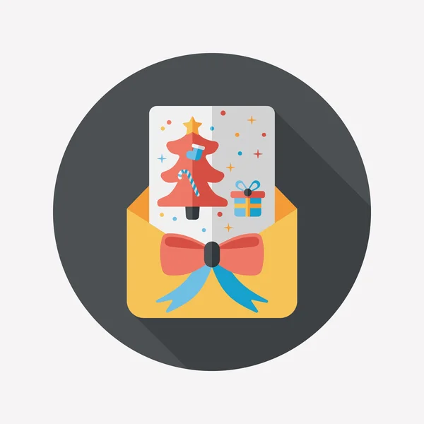 クリスマス カードの長い影、eps10 とフラット アイコン — ストックベクタ