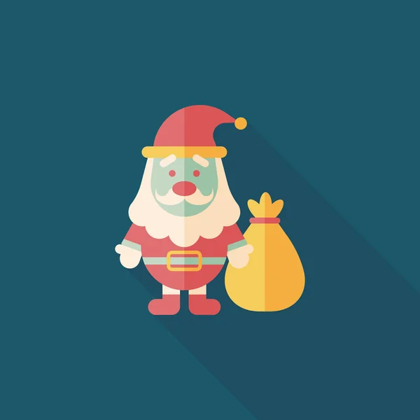 Santa claus platte pictogram met lange schaduw, eps10 — Stockvector