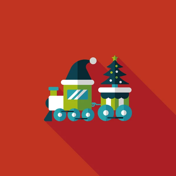 Jouet de train de Noël icône plate avec ombre longue, EPS 10 — Image vectorielle