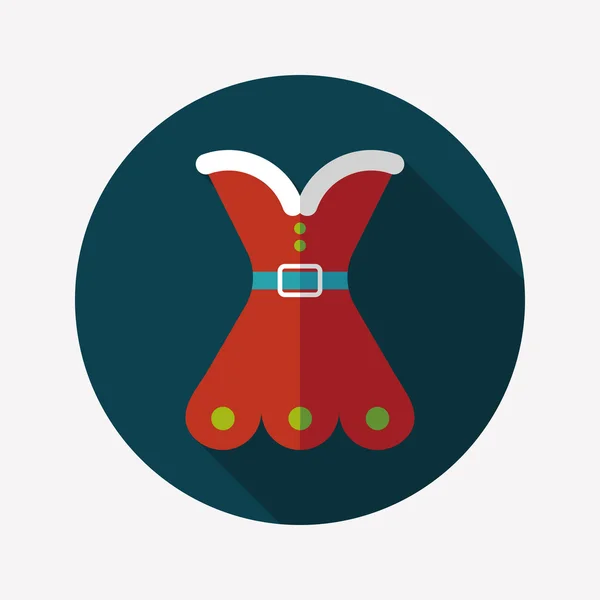 Kerstmis kostuum platte pictogram met lange schaduw, eps10 — Stockvector