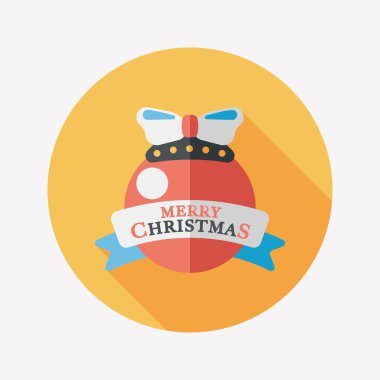 Uzun Gölge, eps10 ile Noel top düz simgesi